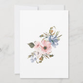 Pastel Blue Pink Lila Blume Hochzeit Einladung (Rückseite)