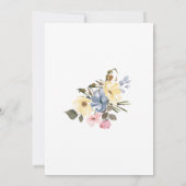 Pastel Blue Pink Lila Blume Hochzeit Verlobung Einladung (Rückseite)