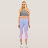 Pastel Blue Pink Ombre Capri Leggings (Vorderseite)