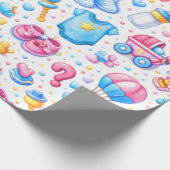 Pastel Blue Pink Toys Geschenkpapier (Ecke)