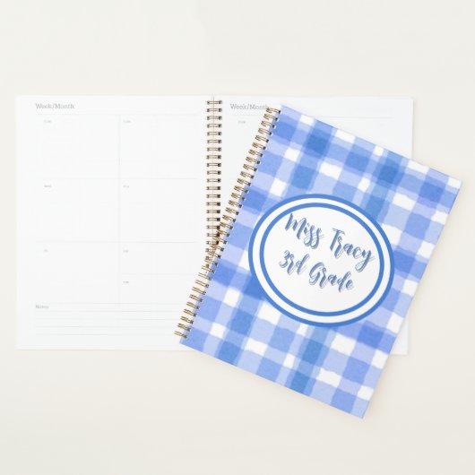 Pastel Blue Plaid Custom Planner Planer (Anzeige)