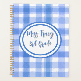 Pastel Blue Plaid Custom Planner Planer