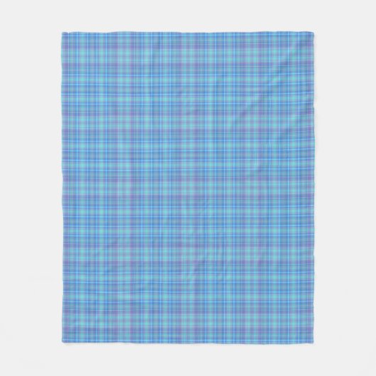 Pastel Blue Plaid Pattern Fleecedecke (Vorderseite)