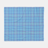 Pastel Blue Plaid Pattern Fleecedecke (Vorderseite (Horizontal))