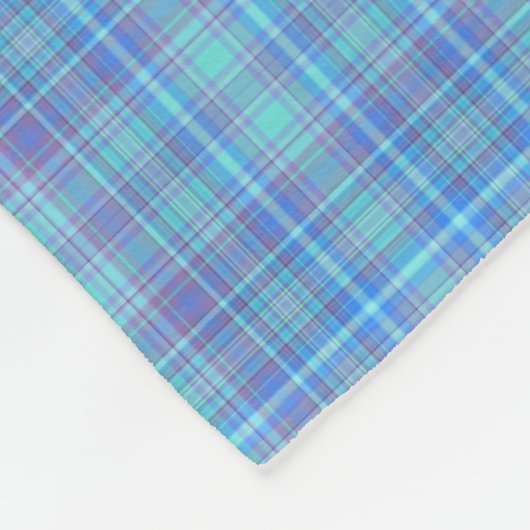 Pastel Blue Plaid Pattern Fleecedecke (Ecke)