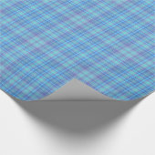 Pastel Blue Plaid Pattern Geschenkpapier (Ecke)