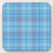 Pastel Blue Plaid Pattern Getränkeuntersetzer (Vorderseite)