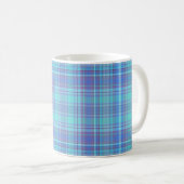 Pastel Blue Plaid Pattern Kaffeetasse (VorderseiteRechts)