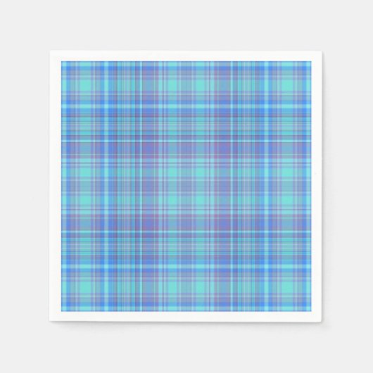 Pastel Blue Plaid Serviette (Vorderseite)