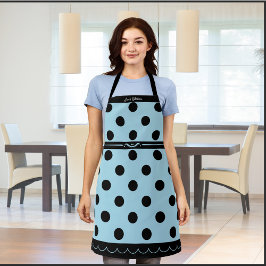 Pastel Blue Polka Dot Fashion Schürze