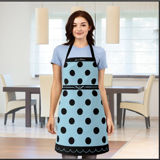Pastel Blue Polka Dot Fashion Schürze