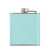 Pastel Blue Polka Dot Personalisiert Flachmann (Rückseite)