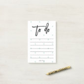 Pastel Blue Polka Dots und moderne Typografie zu t Post-it Klebezettel (Auf Schreibtisch)