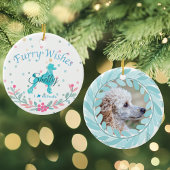 Pastel Blue Poodle - Custom Photo & Name Keramik Ornament