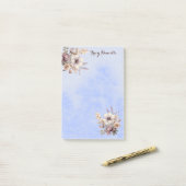 Pastel Blue Pretty Floral Custom Notes Post-it Klebezettel (Auf Schreibtisch)