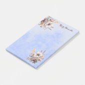 Pastel Blue Pretty Floral Custom Post-it Notes Klebezettel (angewinkelt)