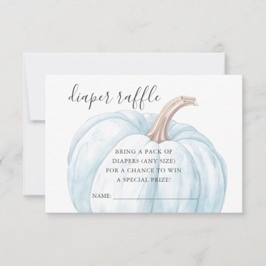 Pastel Blue Pumpkin Babydusche Windelwaschkarte RSVP Karte (Vorderseite)