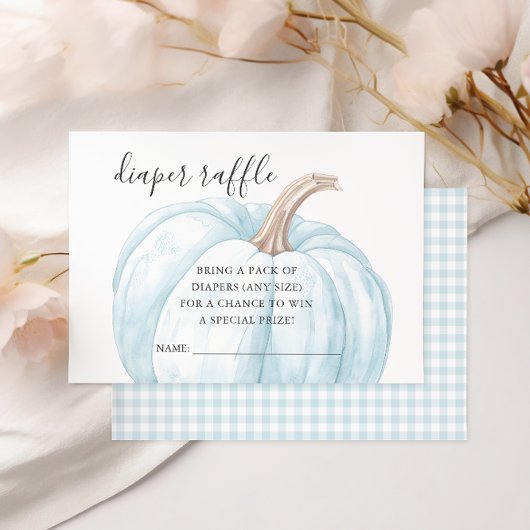 Pastel Blue Pumpkin Babydusche Windelwaschkarte RSVP Karte