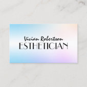 Pastel blue purple faux metallic esthetician  visitenkarte (Vorderseite)