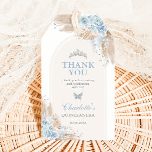 Pastel Blue Quinceanera Boho Princess Mis Quince Geschenkanhänger