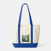 Pastel Blue Rabbit mit Twigs und Blume Tragetasche (Rückseite)