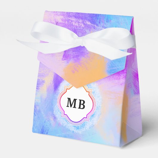 Pastel Blue Rainbow Favor Box Geschenkschachtel (Vorderseite)