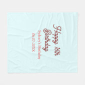 Pastel blue red happy 16th birthday name date eleg fleecedecke (Vorderseite (Horizontal))