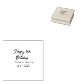 Pastel blue red happy 16th birthday name date eleg gummistempel (Stempel)