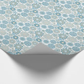 Pastel Blue Retro Abstrakte Weihnachtsschneeflocke Geschenkpapier (Ecke)