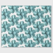 Pastel Blue Retro Daisy MOD Blume Blossom Geschenkpapier (Flach)