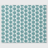 Pastel Blue Retro Daisy MOD Blume Wedding MCM Geschenkpapier (Flach)