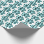 Pastel Blue Retro Daisy MOD Blume Wedding MCM Geschenkpapier (Ecke)