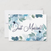 Pastel Blue Rose Blumenhochzeit Just Married (Vorderseite)
