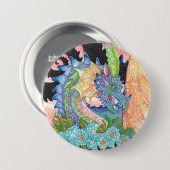 Pastel Blue Rose Dragon Button (Vorne & Hinten)