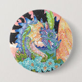 Pastel Blue Rose Dragon Button (Vorderseite)