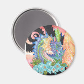 Pastel Blue Rose Dragon Magnet (Vorderseite/Rückseite)