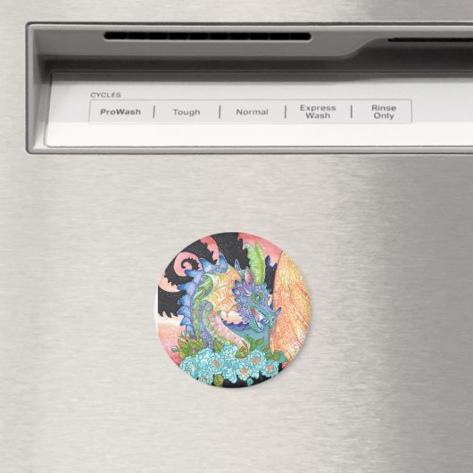 Pastel Blue Rose Dragon Magnet (In Situ (Geschirrspüler))