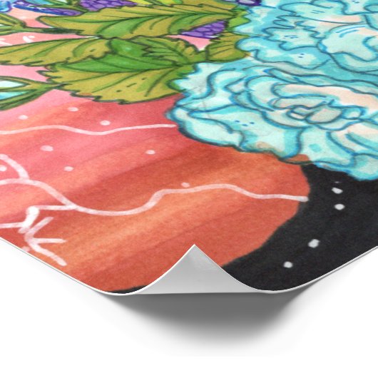 Pastel Blue Rose Dragon Poster (Ecke)