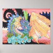 Pastel Blue Rose Dragon Poster (Vorne)