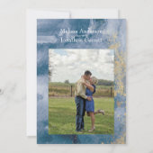 Pastel Blue Rose hinzufügen Fotobindungspartei Einladung (Rückseite)