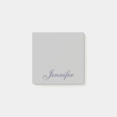 Pastel Blue Script Monogram Name Post-it Klebezettel (Vorderseite)