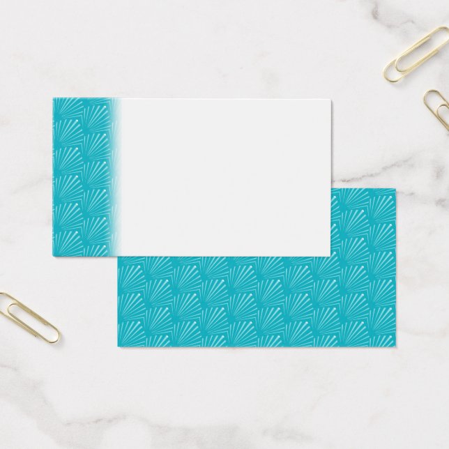 Pastel Blue Seashell Silhouette Diagonal Lines (Büro)