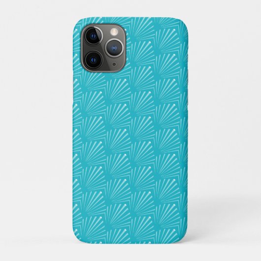 Pastel Blue Seashell Silhouette Diagonal Lines Case-Mate iPhone Hülle (Rückseite)