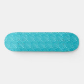 Pastel Blue Seashell Silhouette Diagonal Lines Skateboard (Horizontal)