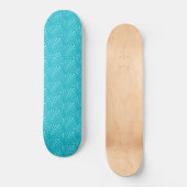 Pastel Blue Seashell Silhouette Diagonal Lines Skateboard (Vorderseite)