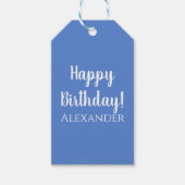 Pastel Blue Simple Script Birthday Name Geschenkanhänger (Vorderseite)