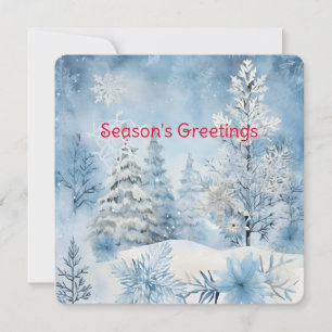 Pastel Blue Snow Forest Scene Weihnachten