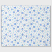 Pastel Blue Snowflakes in verschiedenen Formen Ele Geschenkpapier (Flach)