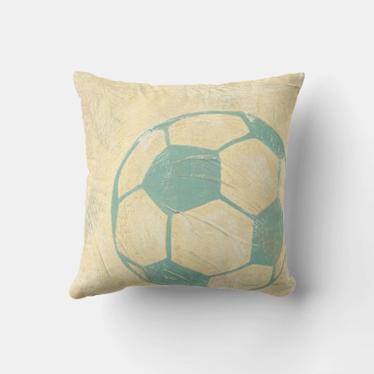 Pastel Blue Soccer Ball von Chariklia Zarris Kissen (Rückseite)