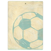 Pastel Blue Soccer Ball von Chariklia Zarris Klemmbrett (Rückseite)